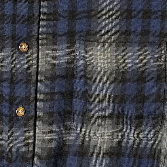 Pendleton Mens Sire Pendleton Blue Plaid Wool Long Sleeve Button Down Shirt XL - Picture 6 of 7